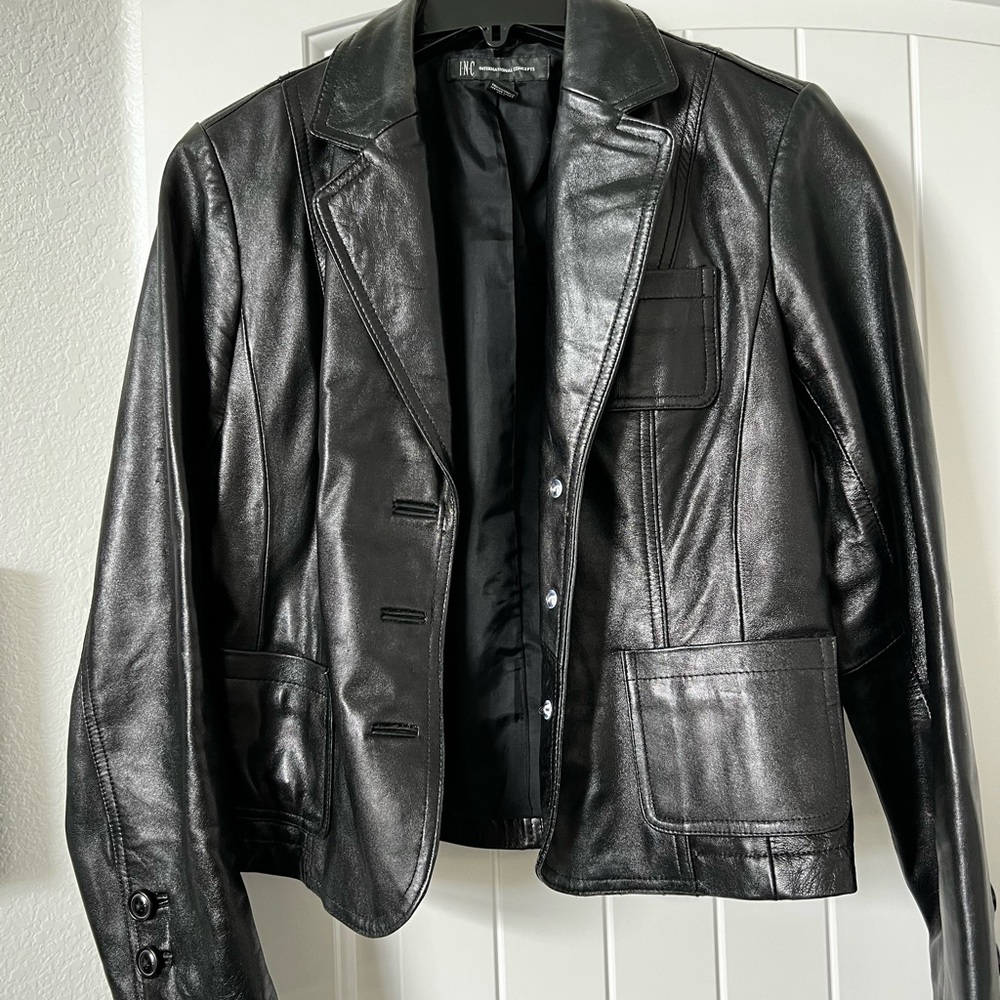 Inc Medium Leather Blazer Jacket. - image 7